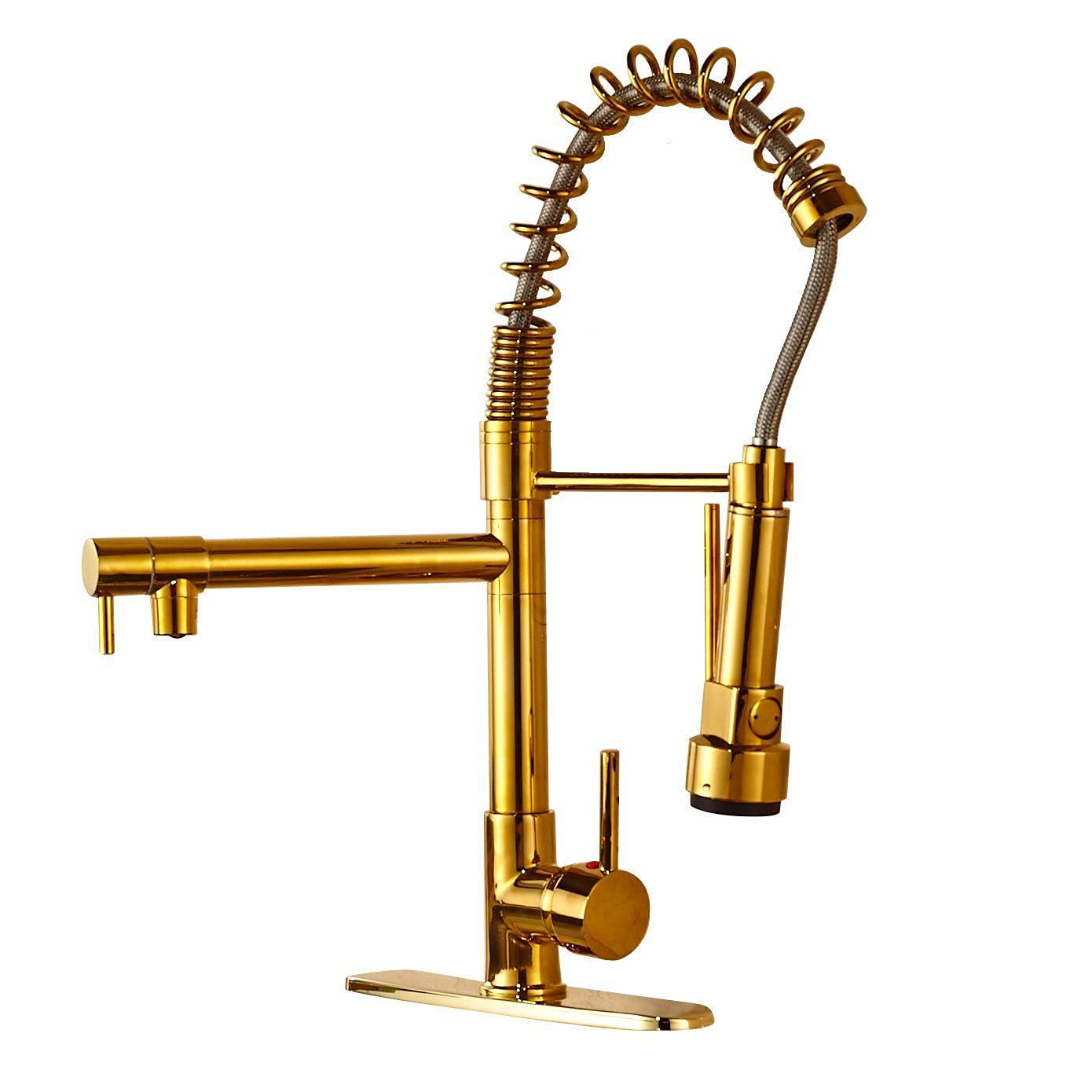 Venezuela Gold Finish Kitchen Sink Faucet with Pull Down Faucet